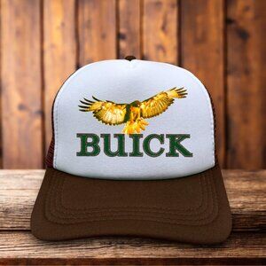Vintage Inspired Buick Eagle Mens Trucker Hat Brown Snapback 1975 Logo Car Cap
